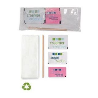 Clear Wrapped Single Condiment Package with Red Plastic Stir Stick (500/Case)