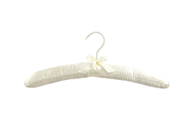 Padded Satin Hanger, Open Hook, Ivory (100/Case)