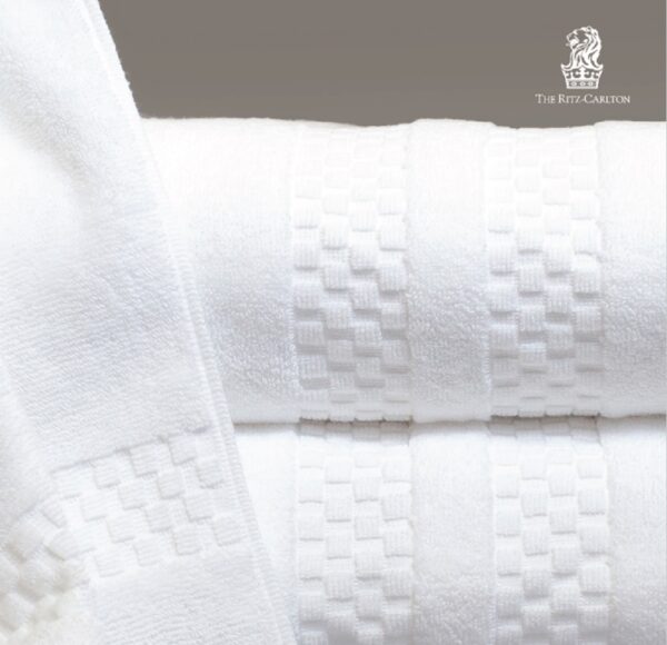 Ritz Carlton Wash Cloth with Checkerboard Dobby Border, 13x13, 1.75 lbs/dz, White (300/Case)