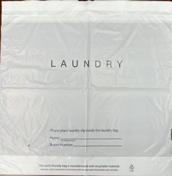 Bio-Enhanced Degradable Laundry Bag with Draw Tape, Non-Logo, White (1000/Case)