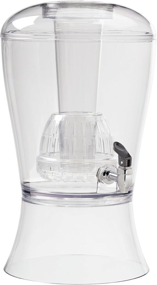 CreativeWare Beverage Dispenser With Ice Cylinder And Fruit Infuser, Clear (Each)