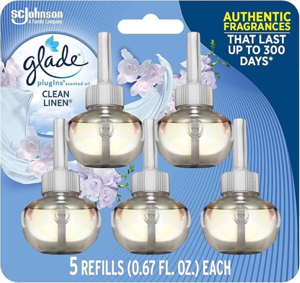 3.35 fl. oz. Clean Linen Scented Oil Plug-in Air Freshener Refill (25/Pack)