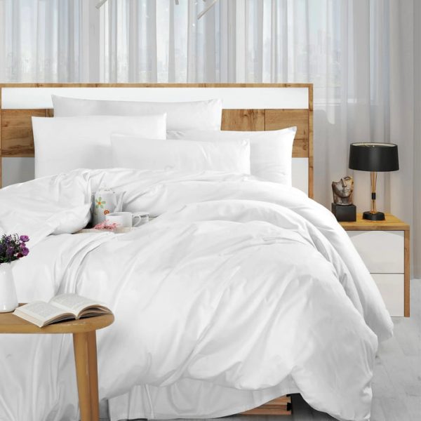 GlobalTex All White Luxury Duvet Cover With Flap, Queen (6/Case)