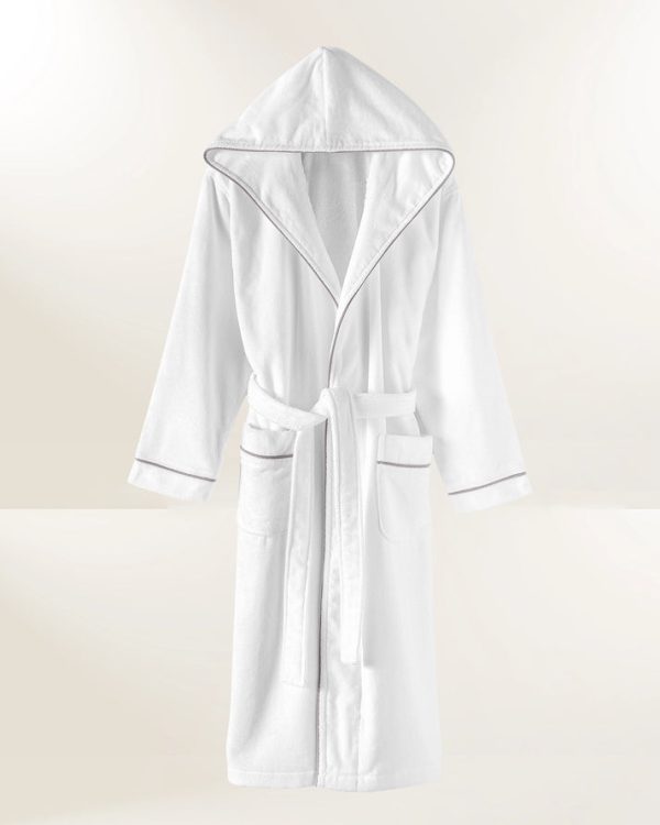 GlobalTex Velour White Bathrobe (8/Case)