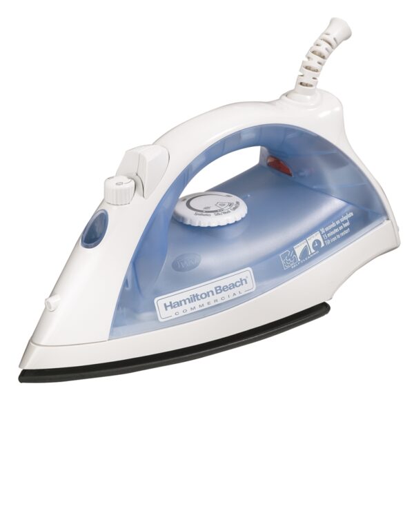 Hamilton Beach® Lightweight Iron, Auto-Off, Sprayer, White/Blue (4/Case)