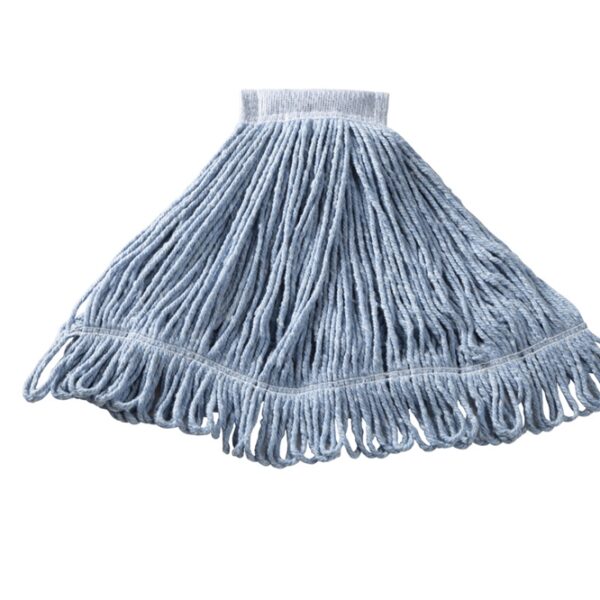 Rubbermaid 20 Ounce Super Stitch® Blend Wet Mop, 5 In. Headband, Blue Mop, White Headband (6/Case)