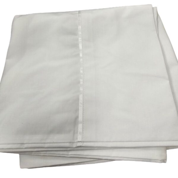 Hilton Worldwide T250 Blend Plain Weave, Standard Pillowcase, 20x30 FS, White Satin Piping (36/Case)