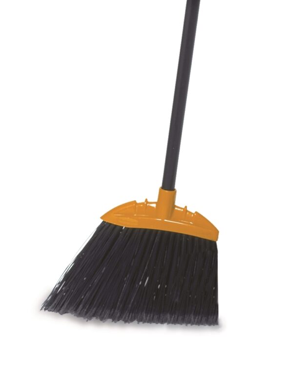 Rubbermaid 56 Inch Jumbo Smooth Sweep Angle Broom, Metal Handle, Black (6/Case)
