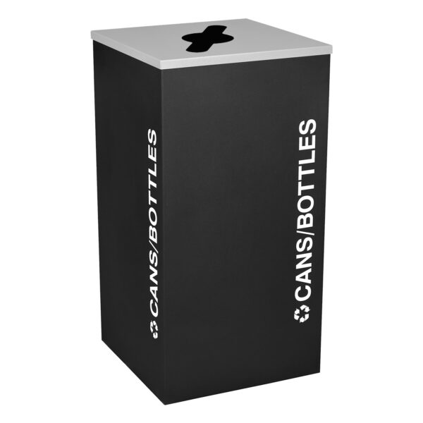 Ex-Cell Kaiser Classic Kaleidoscope 24 Gallon Square Cans/Bottle Receptacle, Black (Each)