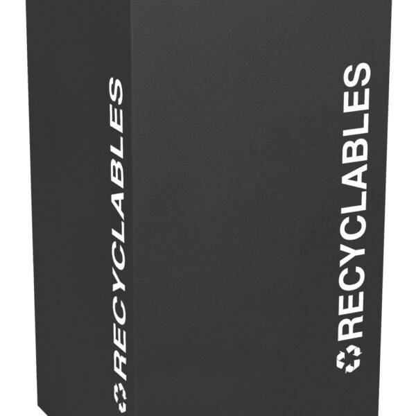 Ex-Cell Kaiser Classic Kaleidoscope 24 Gallon Square Recyclables Receptacle, Black (Each)