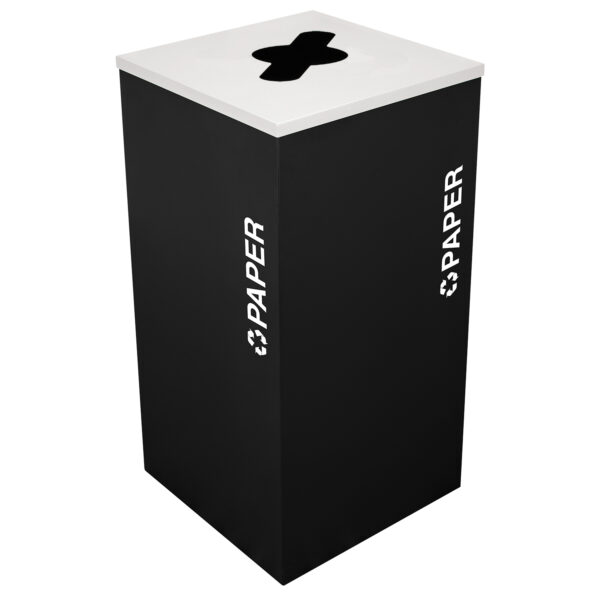 Ex-Cell Kaiser Classic Kaleidoscope 24 Gallon Square Paper Receptacle, Black (Each)