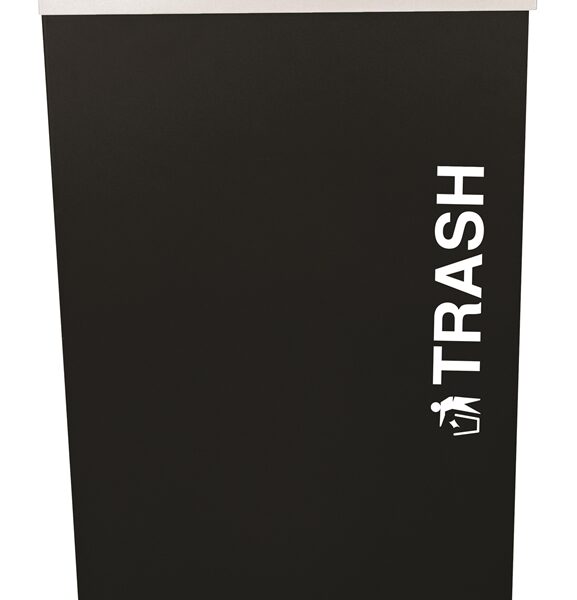 Ex-Cell Kaiser Classic Kaleidoscope 24 Gallon Square Trash Receptacle, Black (Each)