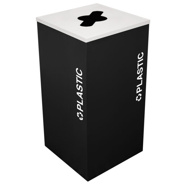 Ex-Cell Kaiser Classic Kaleidoscope 24 Gallon Square Plastics Receptacle, Black (Each)