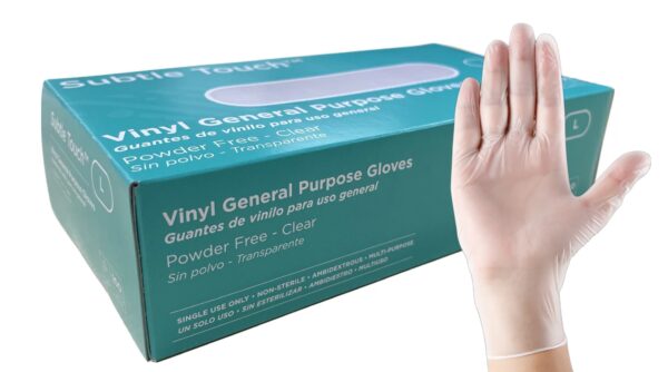 Subtle Touch Vinyl Gloves Powder Free, Clear, Large (1000/Case)