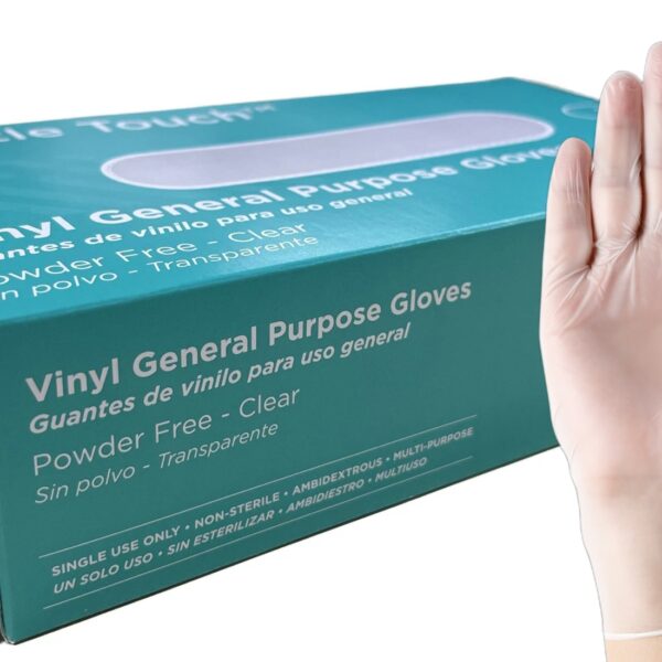 Subtle Touch Vinyl Gloves Powder Free, Clear, Large (1000/Case)