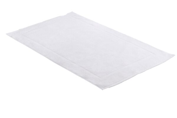 Hilton Focus Service Bath Mat, Single Frame Border, 100% Cotton, 20x30, 8lbs, White (48/Case)