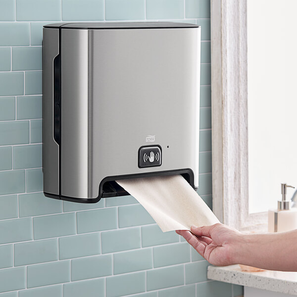 Tork Image Matic 461202 Stainless Steel Wall-Mount Automatic Hands-Free Paper Towel Dispenser H1 (Each)