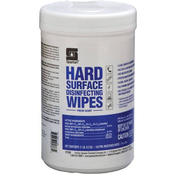 Spartan Fresh Scent Hard Surface Disinfecting Wipes (125-Count Wipes) (6/Case)
