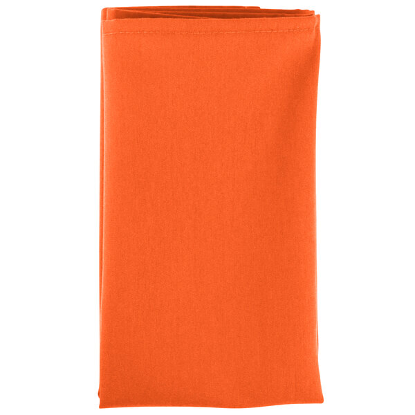 Intedge Orange 65/35 Polycotton Blend Cloth Napkins, 20" x 20" (12/Pack)