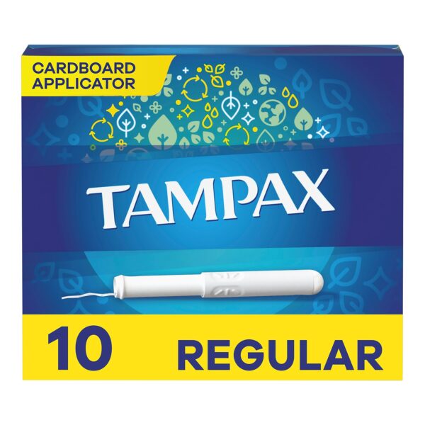 Tampax Cardboard Applicator Tampons, Regular, Unscented, 10/Box (Each)
