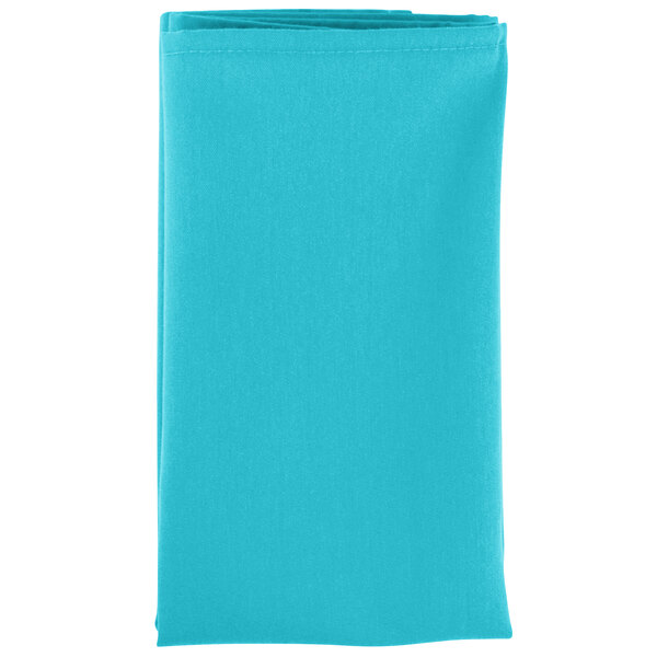 Intedge Teal 65/35 Polycotton Blend Cloth Napkins, 20" x 20" (12/Pack)