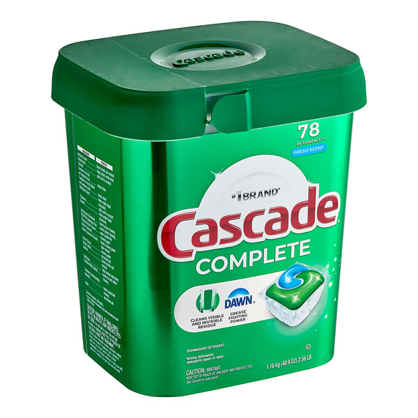 Cascade Complete ActionPacs 97722 78-Count Fresh Scent Automatic Dishwasher Detergent Pods - 3/Case)