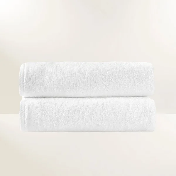 GlobalTex Sofya White Bath Towel (15/Case)