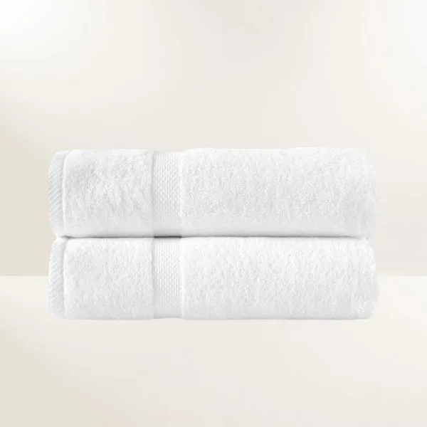 GlobalTex Sunset White Bath Towel (15/Case)