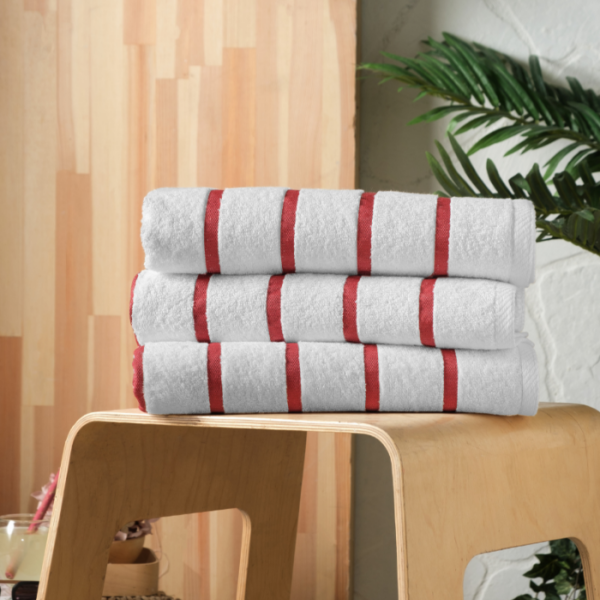 GlobalTex Red Stripe Pool and Beach Towel (20/Case)
