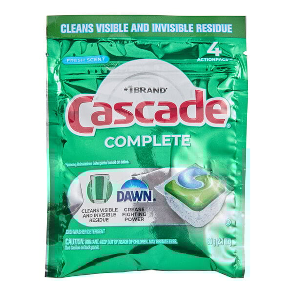 Cascade Complete ActionPacs 17626 4-Count Fresh Scent Automatic Dishwasher Detergent Pods (30/Case)