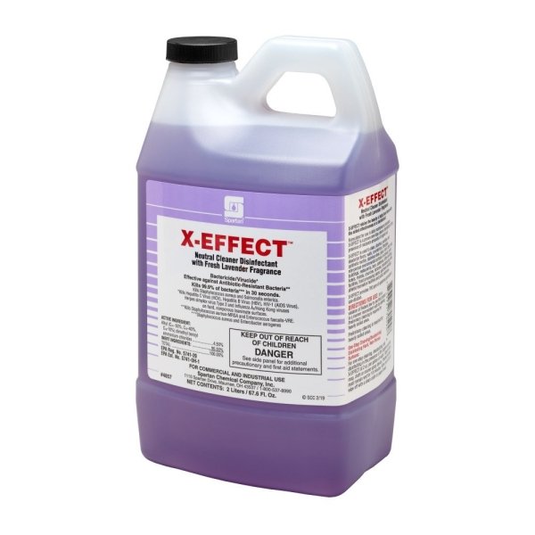 Spartan X-Effect Neutral Cleaner Disinfectant, Fresh Lavender, 2L (4/Case)