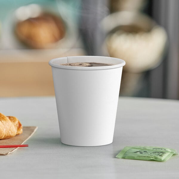 Choice 10 oz. White Poly Paper Hot Cup (1000/Case)